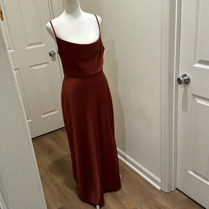 BHLDN Cali Satin Charmeuse Midi Dress